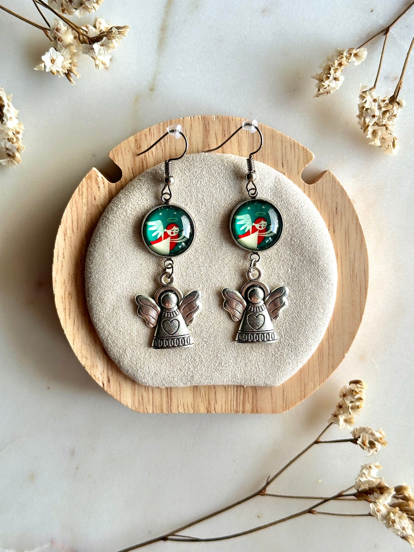 Boucles d'oreilles ange de Noël