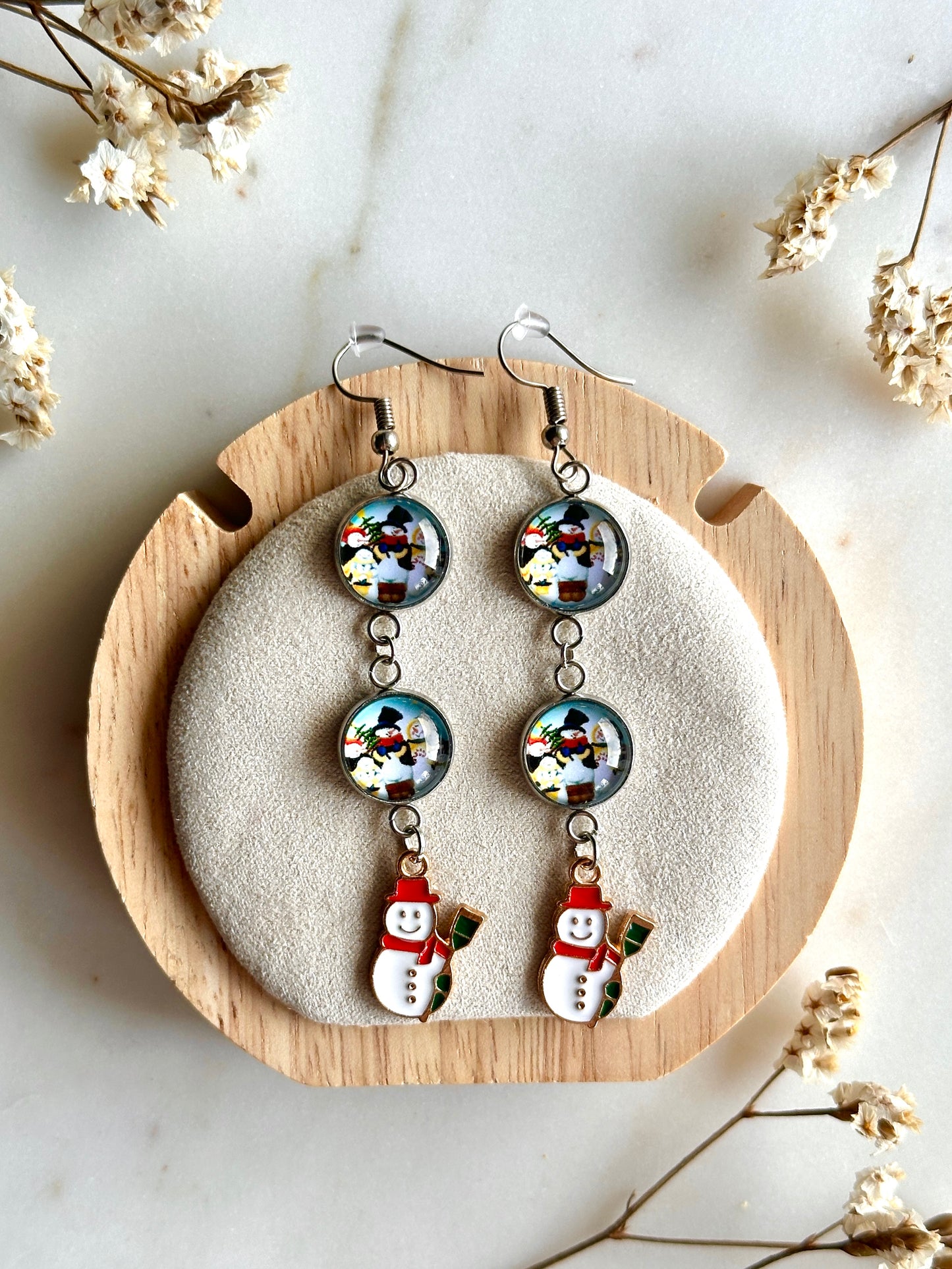 Boucles d'oreilles bonhomme de neige