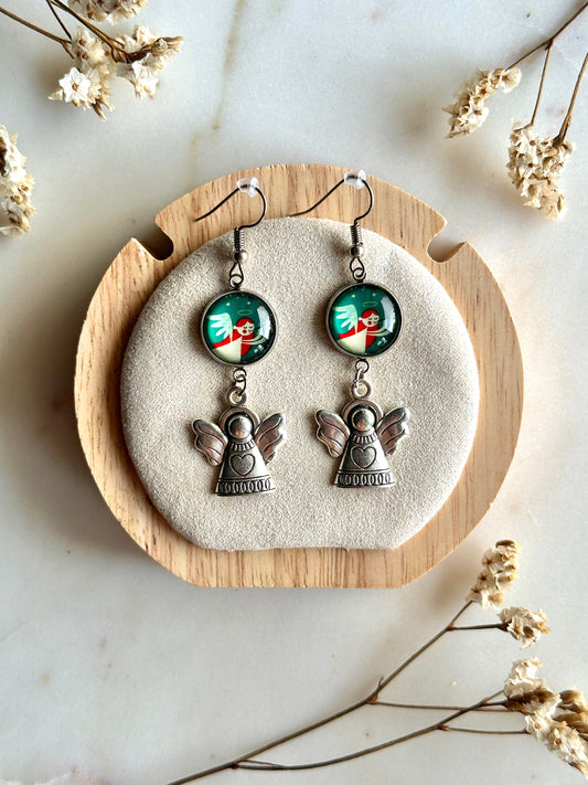 Boucles d'oreilles ange de Noël