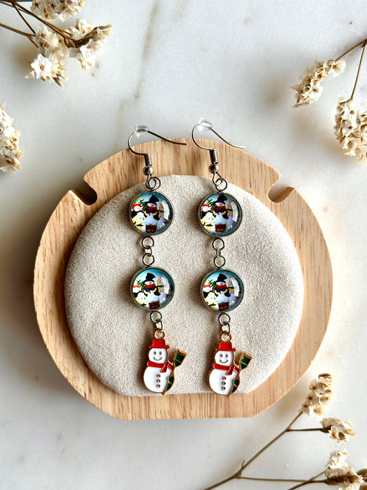 Boucles d'oreilles bonhomme de neige