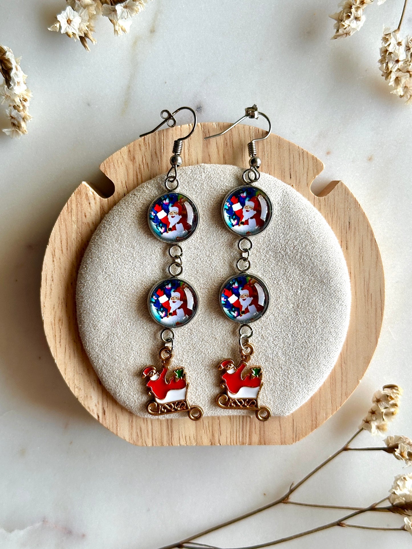 Boucles d'oreilles Traineau du Père Noël