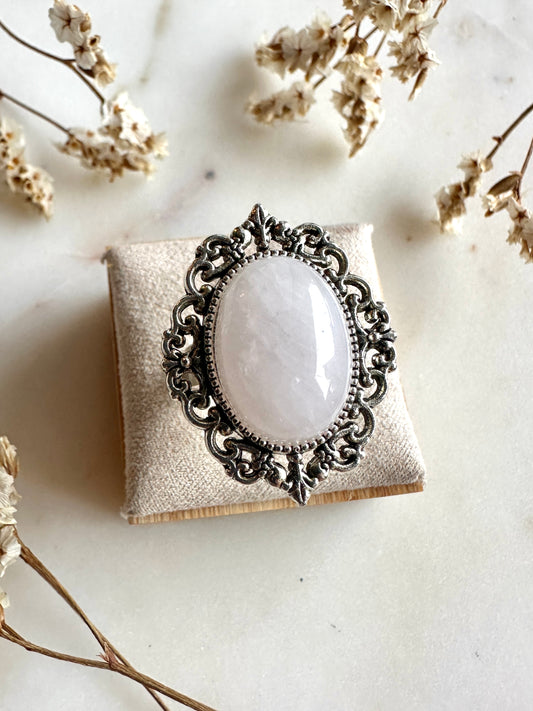 Bague bohème chic pierre semi précieuse et argent vieilli