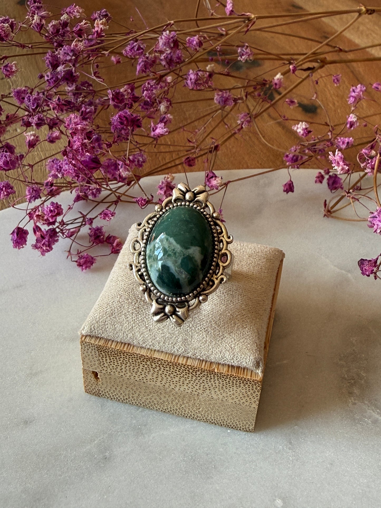 Bague bohème en pierre naturelle
