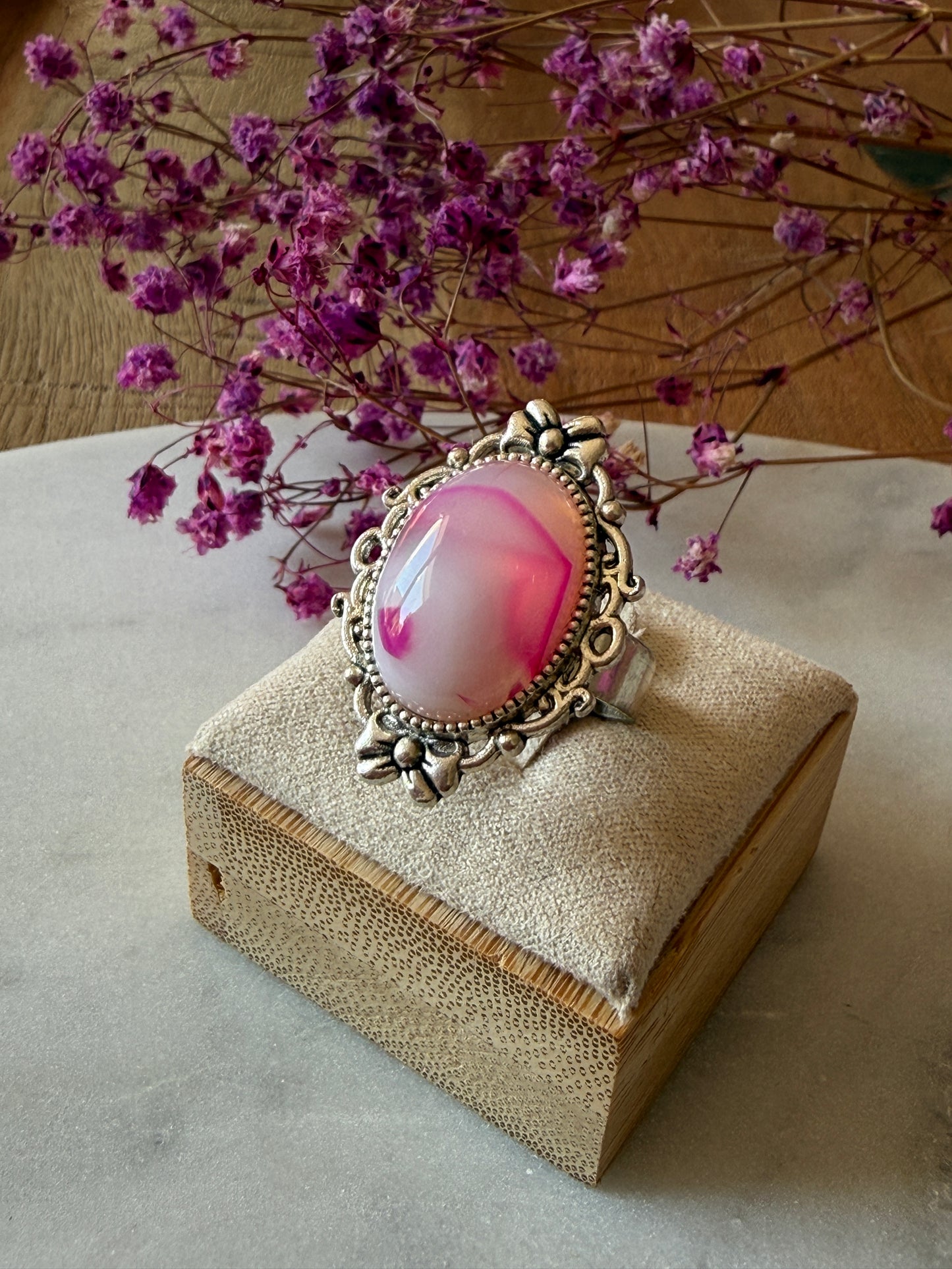 Bague bohème en pierre naturelle
