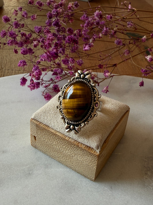 Bague bohème en pierre naturelle